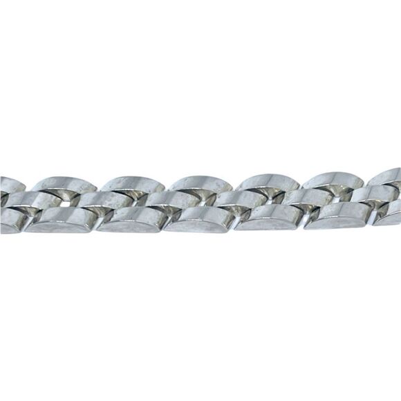 Mens Stamped .925 “Sterling” Silver Chain Link Bracelet Beautiful Substantial We - Picture 7 of 11